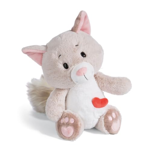 NICI 49409 Kuscheltier Love Katze flauschig 35cm schlenkernd grau-Nachhaltiges Stofftier aus weichem Plüsch, niedliches Plüschtier zum Kuscheln und Spielen, für Kinder & Erwachsene, tolle Geschenkidee von NICI