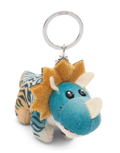 NICI 49460 Schlüsselanhänger Dino Cerastupsy 10cm blau-Nachhaltiger Begleiter Kuscheltieranhänger mit Schlüsselring für Schlüsselband, Schlüsselbund & Schlüsselhalter von NICI