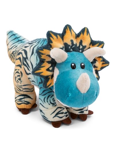 NICI Kuscheltier Dino Cerastupsy 20cm - Flauschiges Dino Kuscheltier zum Kuscheln und Liebhaben, Dino Stofftier aus recycelten Materialien – 49466, Blau von NICI