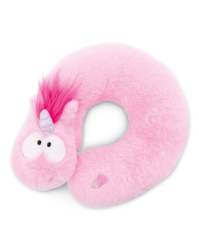 NICI 49656 Einhorn rosa-Flauschiges Kuschel-Nackenkissen, Kissen für Jungen, Mädchen, Babys und Kuscheltierliebhaber – ideal für Zuhause, Kindergarten oder unterwegs von NICI