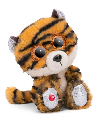 NICI GLUBSCHIS Tiger Kuscheltier Stribby 15cm schlenkernd - Flauschiges Stofftier mit großen, niedlichen Glitzeraugen, Plüschtier für Schmusetierliebhaber - 49738 von NICI