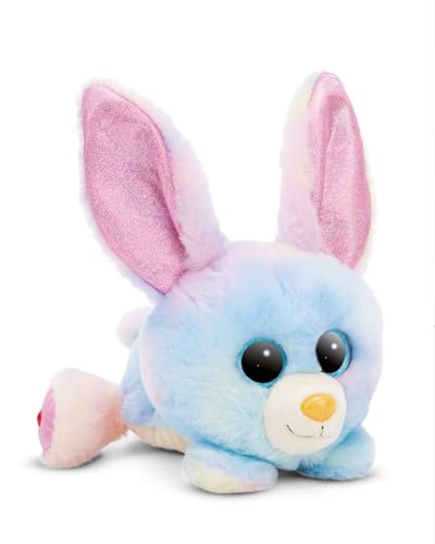 NICI GLUBSCHIS Kuscheltier Hase Rainbow Candy 25cm liegend - Flauschiges Stofftier mit großen, niedlichen Glitzeraugen, Plüschtier für Schmusetierliebhaber - 49740 von NICI