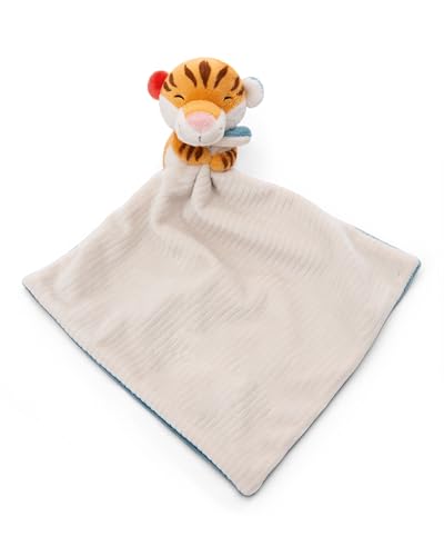 NICI Schmusetuch Baby 22 x 22 cm mit niedlichem Kuscheltier Tiger - Flauschiges Schnuffeltuch für Mädchen & Jungen, Liebevolles Baby Geschenk zur Geburt - 49756 von NICI