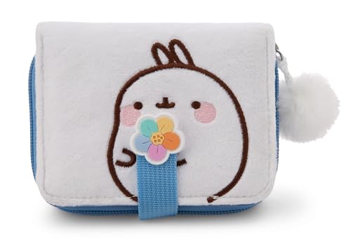 NICI 61183 Geldbeutel MOLANG mit Regenbogenblume 12x9,5cm weiß-Brieftasche Geldbörse Münze Reißverschluss Tasche für Mädchen und Teenager Fans Geschenk von NICI