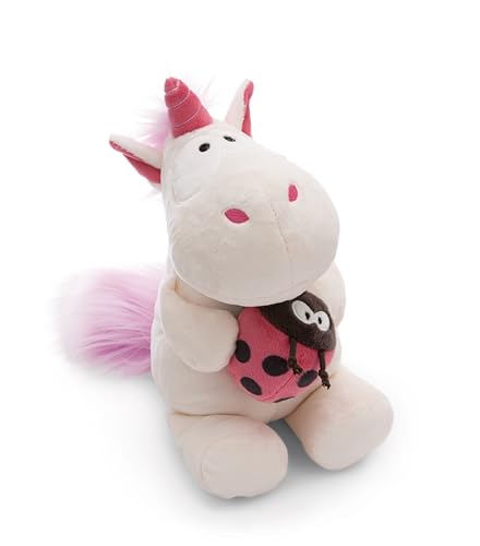 NICI 61387 Kuscheltier Einhorn Theodor mit Marienkäfer 25cm weiß-Stofftier aus weichem Plüsch, niedliches Plüschtier zum Kuscheln und Spielen, für Kinder & Erwachsene-tolle Geschenkidee von NICI