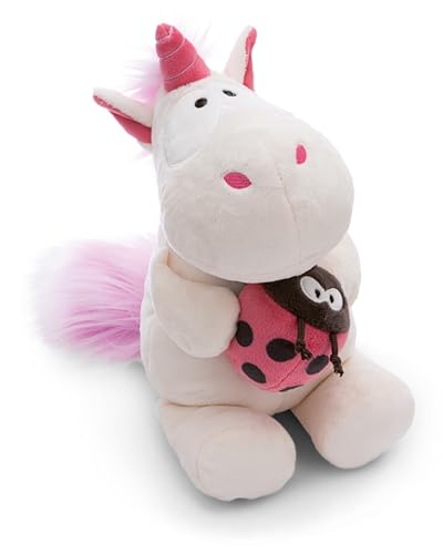 NICI Kuscheltier Einhorn Theodor mit Marienkäfer 25cm weiß - Stofftier aus weichem Plüsch, niedliches Plüschtier zum Kuscheln und Spielen, für Kinder & Erwachsene, tolle Geschenkidee - 61387 von NICI