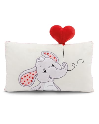 NICI 61490 Kissen Love Elefant 43x25cm beige-Flauschiges Kuscheltierkissen für Jungen, Mädchen, Babys und Kuscheltierliebhaber: ideal für Zuhause, Kindergarten oder unterwegs von NICI