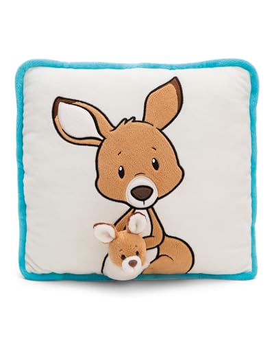 NICI 61730 Kissen Känguru mit Kängurubaby 7cm 30x30cm braun-Flauschiges Kuscheltierkissen für Jungen, Mädchen, Babys und Kuscheltierliebhaber: ideal für Zuhause, Kindergarten oder unterwegs von NICI