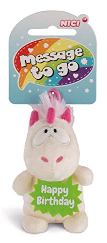 NICI Anhänger Einhorn Theodor Happy Birthday, 8 cm, weiß/pink von NICI