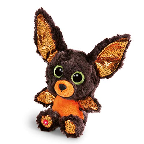 NICI Glubschis: Das Original – Glubschis Halloween Fledermaus 15 cm I Kuscheltier Fledermaus mit großen Augen I Flauschiges Plüschtier mit Glitzeraugen ab 0 Monaten I braun / orange – 46305 von NICI