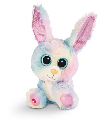 NICI Glubschis: Das Original – Rainbow Candy 15 cm – Kuscheltier Hase mit großen Augen – Flauschiges Plüschtier mit Glitzeraugen – Schmusetier für Kuscheltierliebhaber – 45561 von NICI