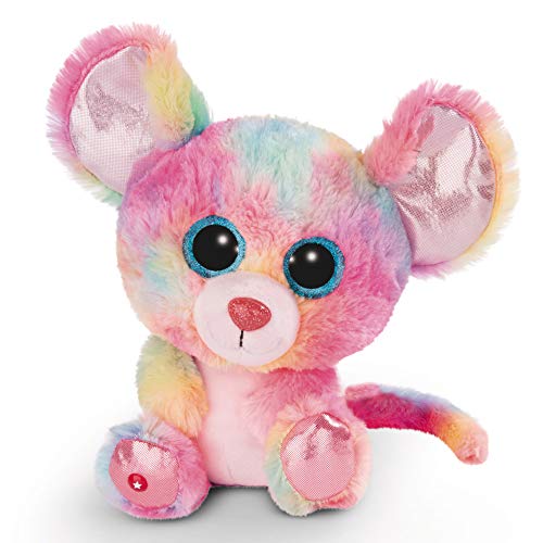 NICI Glubschis: Das Original – Glubschis Maus Candypop 25 cm – Kuscheltier Maus mit großen Augen – Flauschiges Plüschtier mit großen Glitzeraugen – Schmusetier für Kuscheltierliebhaber – 45567 von NICI