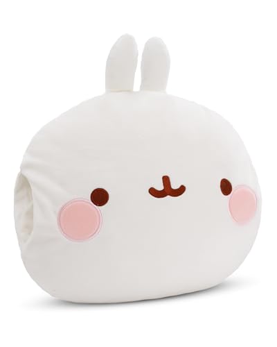 NICI Handmuff Molang 33x33x10cm - Flauschiger Kinder Muff mit Molang Gesicht für Mädchen, Jungen & Babys, Handwärmer ideal für kalte Tage – 61169, Weiß von NICI