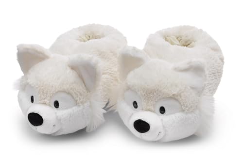 NICI Hausschuhe Polarfuchs Vanja 38-41 (L) weiß - Nachhaltige warme Kuscheltier Hausschuhe für Jungen und Mädchen – Tier-Schuhe mit Anti-Rutsch Sohle – Slippers von NICI