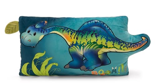 NICI Kissen Dino Snackilus 43x25cm - blau - Flauschiges Kuscheltierkissen für Jungen, Mädchen, Babys und Kuscheltierliebhaber, ideal für Zuhause, Kindergarten oder unterwegs | 61575 von NICI