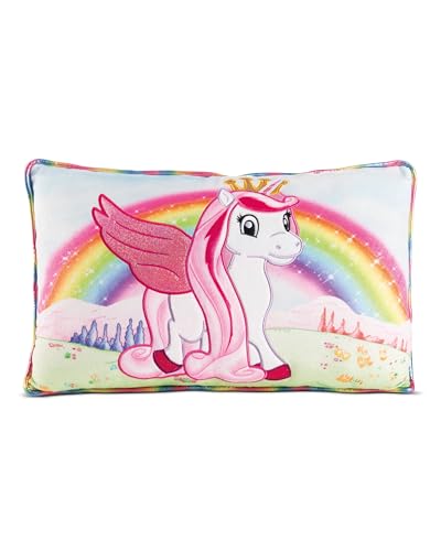 NICI Kissen Lissy PONY Einhorn Tamani 43x25cm Bunt - Flauschiges NICI Kuschelkissen für Kinder & Erwachsene, Kinderkissen für Zuhause, Kindergarten oder unterwegs - 49997 von NICI