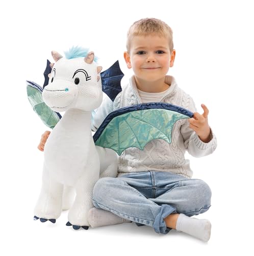 NICI Kuscheltier Drache Zafura 50cm - weiß - Softer Plüsch mit Glitzer-Effekt, Weiches Stofftier zum Kuscheln & Spielen für Kinder & Erwachsene - 62433 NICI Kuscheltier Drache Zafura 50cm - weiß - Softer Plüsch mit Glitzer-Effekt, Weiches Stofftier zum Kuscheln & Spielen für Kinder & Erwachsene - 62433 von NICI