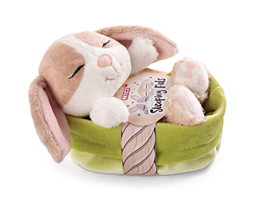 NICI Kuscheltier Hase Cappuccino 12 cm – Stofftier aus weichem Plüsch, niedliches Plüschtier im Körbchen zum Kuscheln und Spielen, für Kinder & Erwachsene, 48709, tolle Geschenkidee von NICI