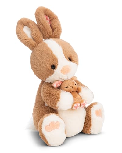 NICI Kuscheltier Hase Hopsala & sein Kleiner 35cm - braun - Stofftier aus weichem Plüsch, niedliches Plüschtier zum Kuscheln und Spielen, für Kinder & Erwachsene, tolle Geschenkidee - 61634 von NICI