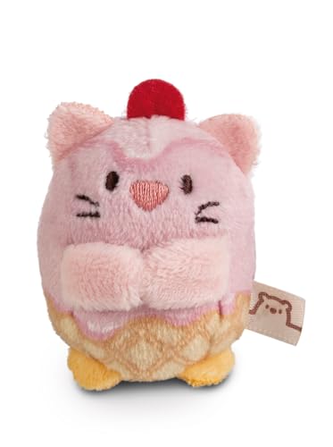 NICI My Mochi Kuscheltier Katze Angy Softeis 5cm rosa - Stofftier aus weichem Plüsch, niedliches Plüschtier zum Kuscheln und Spielen, für Kinder & Erwachsene, tolle Geschenkidee von NICI