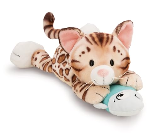 NICI Kuscheltier Katze Bengal mit Fisch 30cm - braun - Weiches Plüschtier – niedliches Stofftier zum Kuscheln & Spielen – tolle Geschenkidee für Kinder & Erwachsene | 62152 von NICI