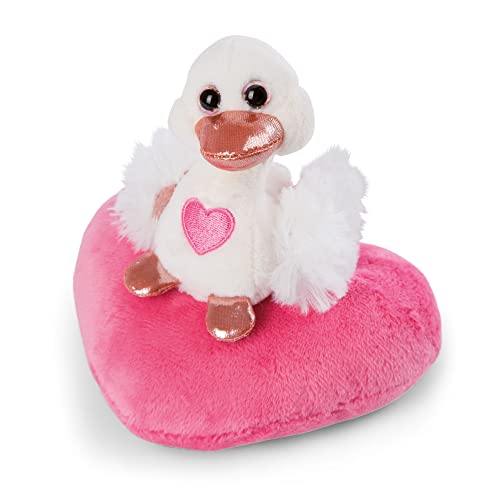 NICI Kuscheltier Love Schwan auf Herz 10cm weiß I Plüschtier für Mädchen, Jungen & Babys I Flauschiges Stofftier zum Kuscheln, Spielen – 48264 von NICI