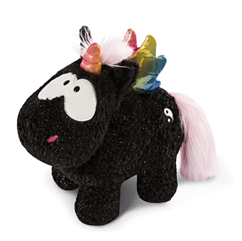 NICI Kuscheltier Rainbow Yin 32 cm – Einhorn Plüschtier für Mädchen, Jungen & Babys Flauschiges Stofftier zum Kuscheln Spielen Kuscheliges Schmusetier, 48410, Schwarz von NICI