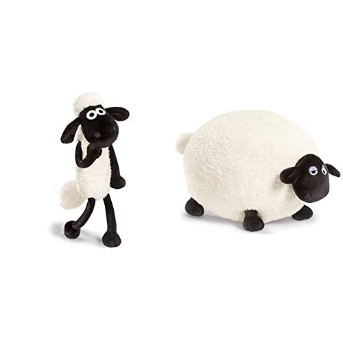 NICI Kuscheltier Shaun das Schaf 35 cm – Plüschtier für Mädchen, Jungen & Babys & Kuscheltier Shirley das Schaf 17 cm – Schaf Plüschtier für Mädchen, Jungen & Babys von NICI