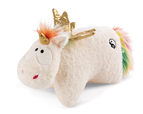 NICI Kuscheltierkissen Einhorn Rainbow Yang 40x30cm – 2 in 1: Kuscheltier & Kuschelkissen für Mädchen, Jungen & Babys – Plüschtier & Plüschtier-Kissen in einem, Weiß von NICI