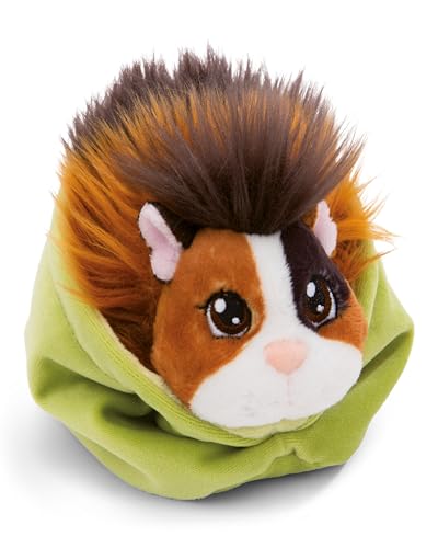 NICI Little Paws Meerschweinchen Kuscheltier 12cm Espresso-karamell im grünen Körbchen - Flauschiges Stofftier, Plüschtier zum Kuscheln, Spielen und Liebhaben - 61334 von NICI