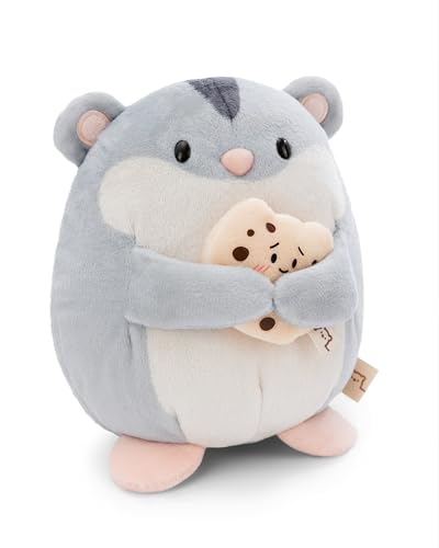 NICI MYMOCHI Hamster Kuscheltier Shai 16 cm mit Keks in Geschenkbox 11x12x6,5 cm, Flauschiges Stofftier zum Kuscheln, Spielen und Liebhaben - 61150 von NICI