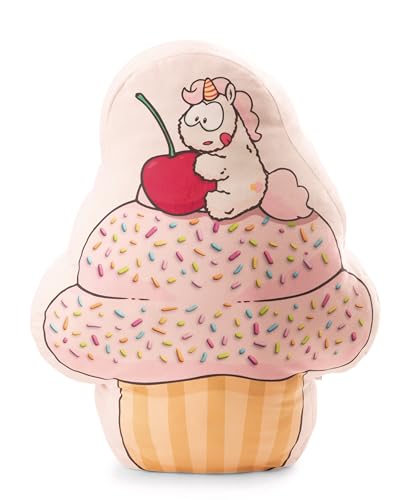 NICI Plüschfigur Cupcake & Einhorn XL 46x60x20cm - Weiss - Flauschige Plüschfigur – niedlicher Cupcake zum Kuscheln und Spielen – tolle Geschenkidee für Kinder & Erwachsene | 61919 von NICI