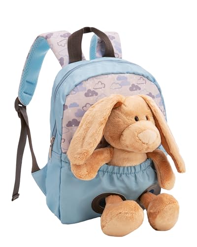 NICI Kinderrucksack 21x26cm hellblau mit flauschigem Kuscheltier Hase 25cm - Kita Rucksack ab 3 Jahren, Kindergartenrucksack für Jungs und Mädchen – 61762 NICI Kinderrucksack 21x26cm hellblau mit flauschigem Kuscheltier Hase 25cm - Kita Rucksack ab 3 Jahren, Kindergartenrucksack für Jungs und Mädchen – 61762 von NICI
