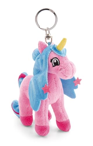 NICI 49962 Schlüsselanhänger Lissy Pony Einhorn Roxy 10cm rosa-Plüsch-Begleiter Kuscheltieranhänger mit Schlüsselring für Schlüsselband, Schlüsselbund & Schlüsselhalter, pink-türkis von NICI