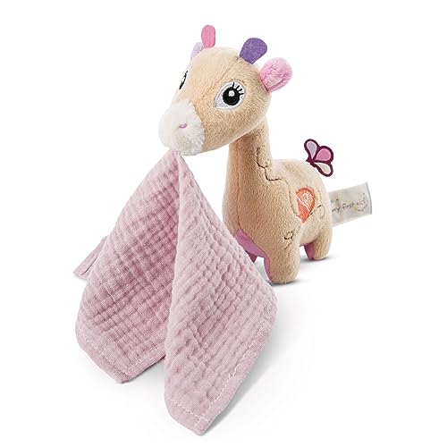 NICI Schmusetier 3D Giraffe Sasuma 16 cm mit Schmusetuch – Baby Kuscheltier mit Mulltuch ab 0+ Monaten – Weiches Plüschtier/Schmusetuch für Mädchen & Jungen, 48037 von NICI