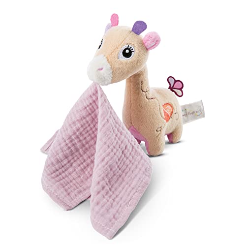 NICI Schmusetier 3D Giraffe Sasuma 16 cm mit Schmusetuch – Baby Kuscheltier mit Mulltuch ab 0+ Monaten – Weiches Plüschtier/Schmusetuch für Mädchen & Jungen, 48037 von NICI