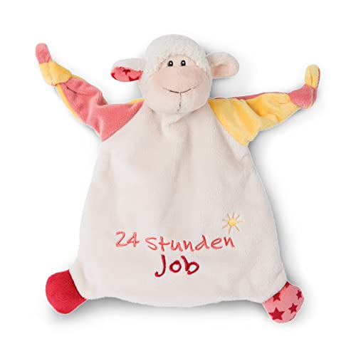 NICI Schmusetuch Lamm 24 Stunden Job 25x25 cm – Schnuffeltuch ab 0+ Monaten – Kuscheltuch für Babys & Kleinkinder – Baby Kuscheltier/Schnuffeltuch – Schmusetuch für Mädchen & Jungen von NICI