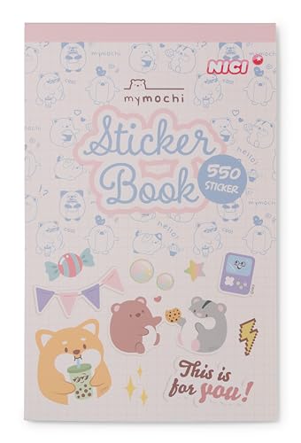 NICI Sticker Buch mymochi 16 Seiten 550 Sticker - bunt - Kreativbuch im Kawaii-Design, dekorative Klebemotive und Zauberhafte Aufkleber für endlosen Spaß | 61813 von NICI