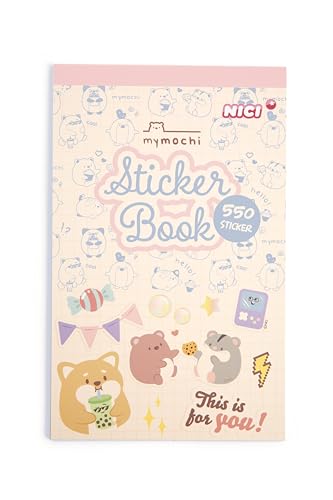 NICI Sticker Buch mymochi 16 Seiten 550 Sticker - bunt - Kreativbuch im Kawaii-Design, dekorative Klebemotive und Zauberhafte Aufkleber für endlosen Spaß | 61813 von NICI