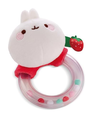 Rasselring MOLANG 11cm weiß - Kuscheltier für Babys und Kleinkinder zum Greifen, Knuddeln, Entdecken und Einschlafen von NICI