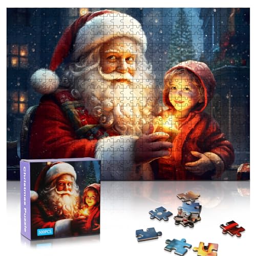 500 Teile Puzzles, Weihnachten Weihnachtsmann Puzzle für Erwachsene Übung Gedächtnis Spiel Stress Puzzles Santa Claus Puzzle Spielzeug von NIDEZON