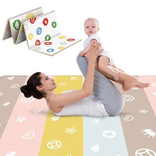 Baby Play Matte Falten 2 Seiten Baby Playmat Safe umweltfreundliche PE-Schaumstoff-Pad für Kinder wasserdichte Anti-Schlupf-Kriech-Bodenmatte für Babyspielmatten für Kleinkinder von NIDONE