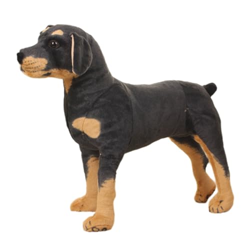 Hund ausgestopftes Tier, 11*11*5 Simulation Stehend schwarzem Stoff Hund, super realistisches, bequemes gefülltes Hund Spielzeug für Kindergeschenkfotografie Requisiten, Baby Plüschspielzeug von NIDONE