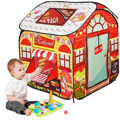 Kinderzelt Indoor-Spielzelt für Kinder, faltbares Pop-up-Kleinkindspielhaus mit Türflip & Top-Öffnung, Trick oder Behandlungsfade-Fade-Resistant Kids Tent für Mädchen- und Jungengeschenk, Restaurant, von NIDONE