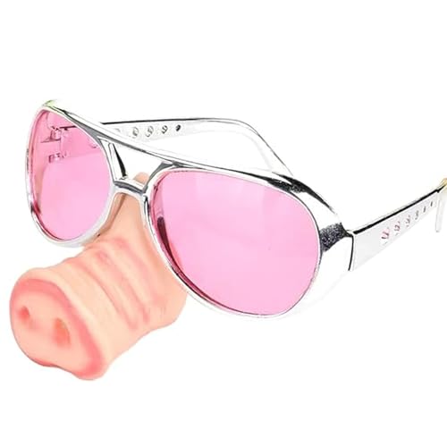 Lustige Sonnenbrille für Erwachsene, Partygläser Schwein Nase Neuheit Sonnenbrille Funky Sonnenbrillen Lustige Sonnenbrille für Erwachsene, Kinderpartyzubehör für Halloween, Geburtstag, Maskerade Bac von NIDONE