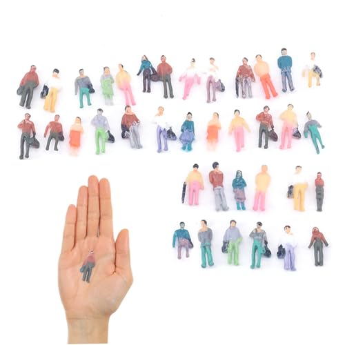 NIDONE 100pcs Passagierpersonen Abbildungen 1: 150 Winzige Personen Pose Scale Modell Miniaturzüge Architektur, Skalierungsmodellfiguren von NIDONE