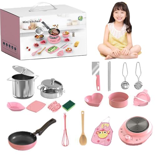 NIDONE 22pcs Kids Kitchen-Set, Kochsets für Kinder aus Edelstahl aus Edelstahl, echte Lebensmittel für Kinder 7-14 Anfänger Kochpädagogikspielzeug, Sets echt NIDONE 22pcs Kids Kitchen-Set, Kochsets für Kinder aus Edelstahl aus Edelstahl, echte Lebensmittel für Kinder 7-14 Anfänger Kochpädagogikspielzeug, Sets echt von NIDONE