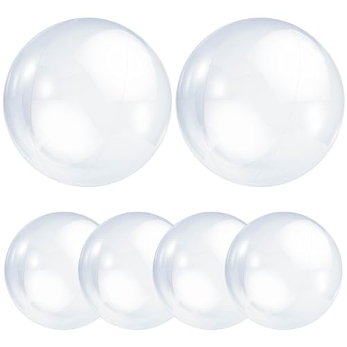 NIDONE Beach Ball 6pcs klare Strandbälle aufblasbarer Ball 21 '' Giant Beach Ball PVC Blocken Sie Ball transparenter Poolball für Sommer Beach Pool Party Gefälligkeiten von NIDONE