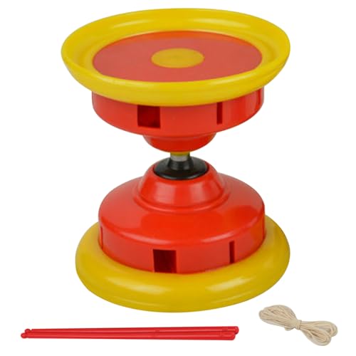 NIDONE Diabolo Dreifachlager 4,7 x 5,5 Zoll tragbares rotes Diabolo -Yoyo mit Spielstock Training Chinesisches Yoyo für Erwachsene, Kinder, ältere Menschen, Diabolo Yoyo von NIDONE