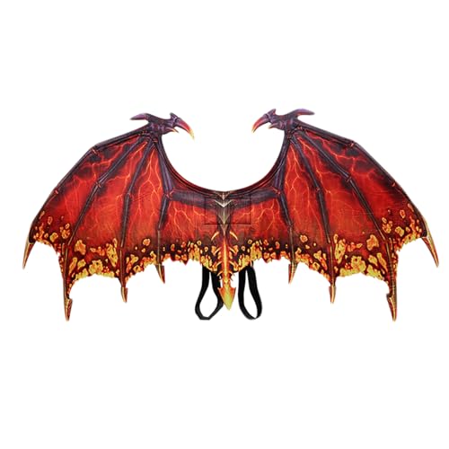 NIDONE Dragon Kostüm Kids Dragon Kostüm mit Elastizitäts -Elastizitätsband, mechanischer Flügel Kleinkind Dinosaurierkostüm für Halloween -Kostüme, Cosplay, Aktivitäten, Urlaubshows, Rot von NIDONE